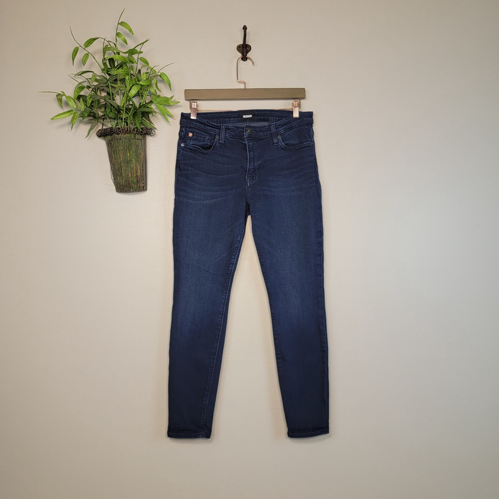 Hudson Natalie Super Skinny Mid Rise Ankle Dark Blue Wash Jegging 29 Jeans